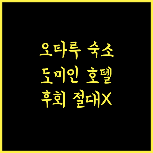 도미인 프리미엄 오타루.. 오타루역 앞 최고의 숙소, 후회 없을 거예요!