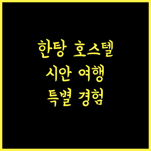 한탕 인 호스텔.. 시안 여행의 품격을 높이는 특별한 경험, 지금 바로!
