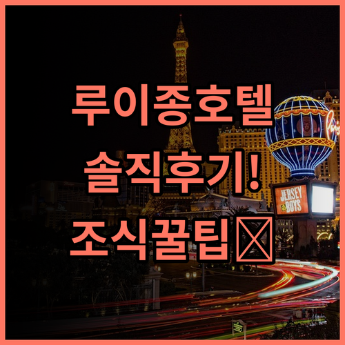 호텔 루이종 실제 이용후기, 아늑한 객실과 조식 팁 총정리
