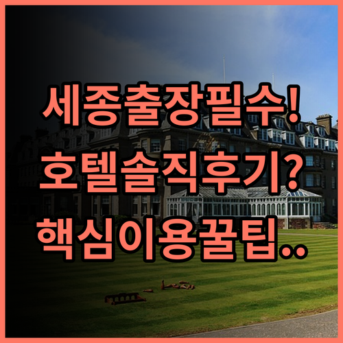 베스트웨스턴플러스호텔세종 실제 이용후기 세종 출장 숙소 팁과 정보